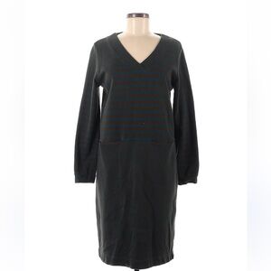 WRAP striped dress brown blue long sleeve size 8